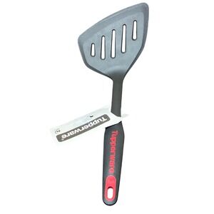 Tupperware Kitchen Preparation Tools Slotted Spatula Turner Red Black Handle